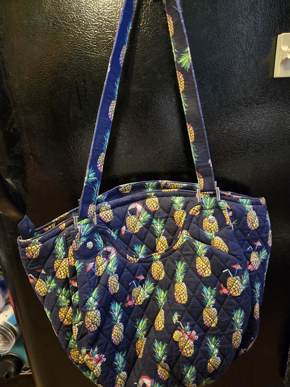 Vera Bradley Navy Quilted Pineapple Tote